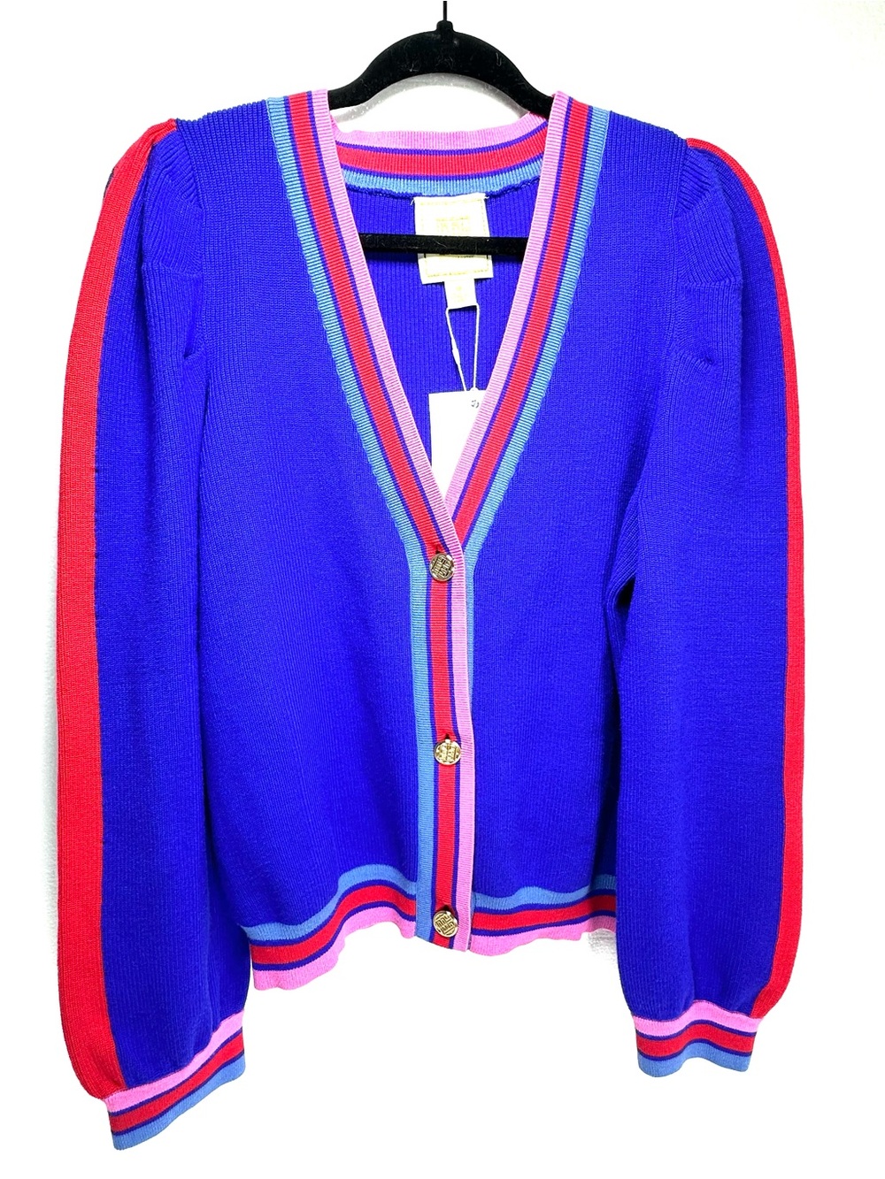 Emily McCarthy Clara Cardigan Bauhaus Stripe M NWT
